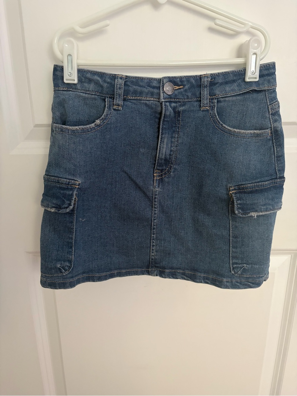 Jessica Simpson Girls' Denim Cargo Mini Skirt - Blue Wash